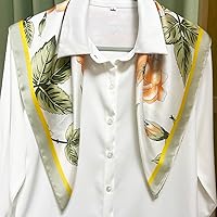 Vista 207 de FONYVE - Pañuelo de satén sedoso de tamaño mediano para mujer, cuadrado, 27.5 x 27.5 pulgadas