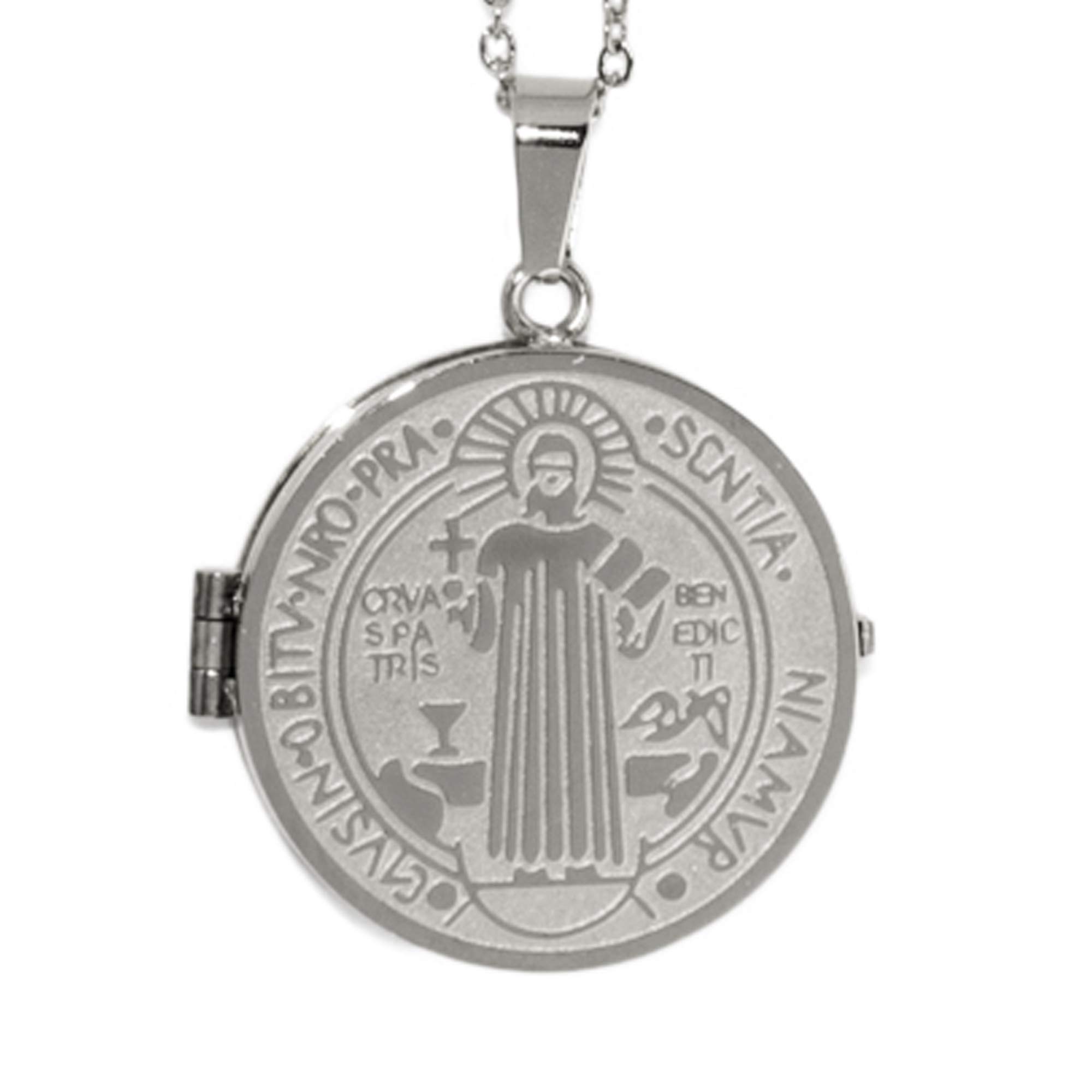 Acero NK Pendant of Reliquary of Saint Benedict of Stainless Steel