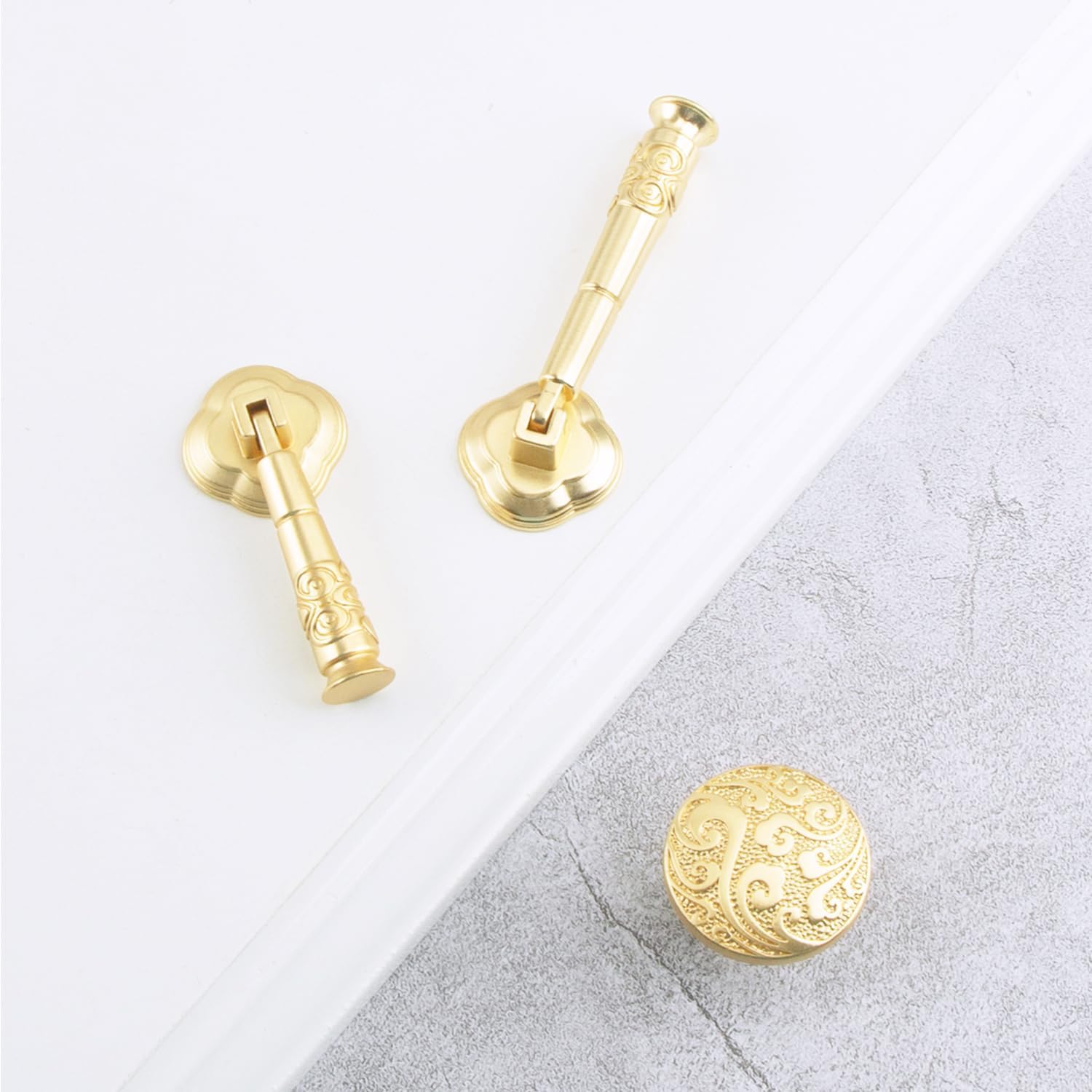 Pendant Dresser Knobs 4pcs Dresser Handles Single Hole Drawer Pulls for Cabinets Drawer Door Furniture Decorative Hardware (Trumpet)