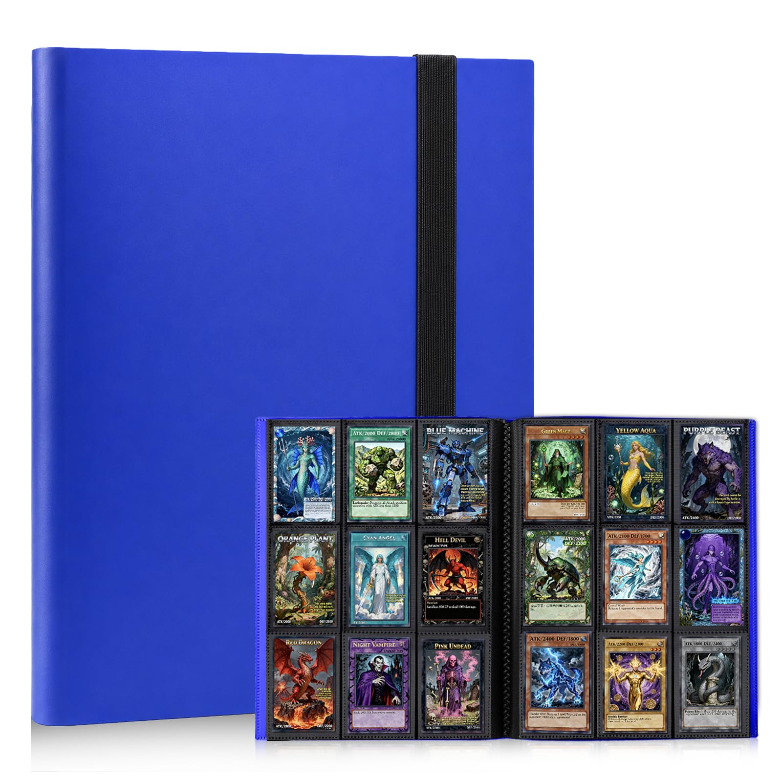 KIOEEE Card Binder 9 Pocket, PP Cover Trading Card Binder for 396 Cards, Sturdy Card Collection Album, Card Holder Folders for MTG, TCG, Game Cards & Sports Cards (Dark Blue)