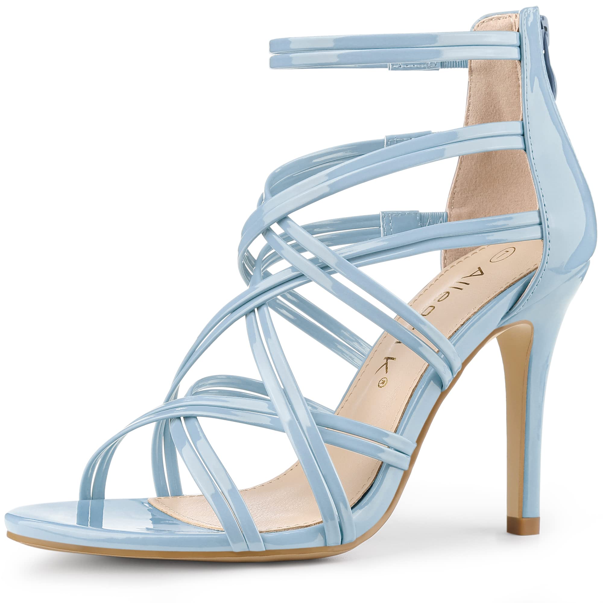 Allegra K Women's Open Toe Strappy Stiletto Heel Lace Up Sandals