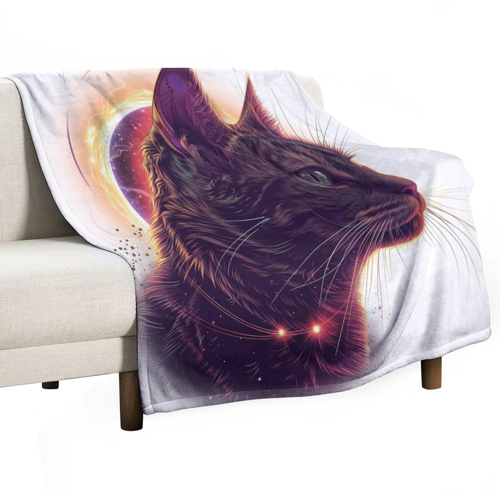 ECWECC Soft Throw Personalities Cat Blanket, Stylish Throw Blanket for Couch, Cozy, Warm, Lightweight And Decorative Kitten Blanket