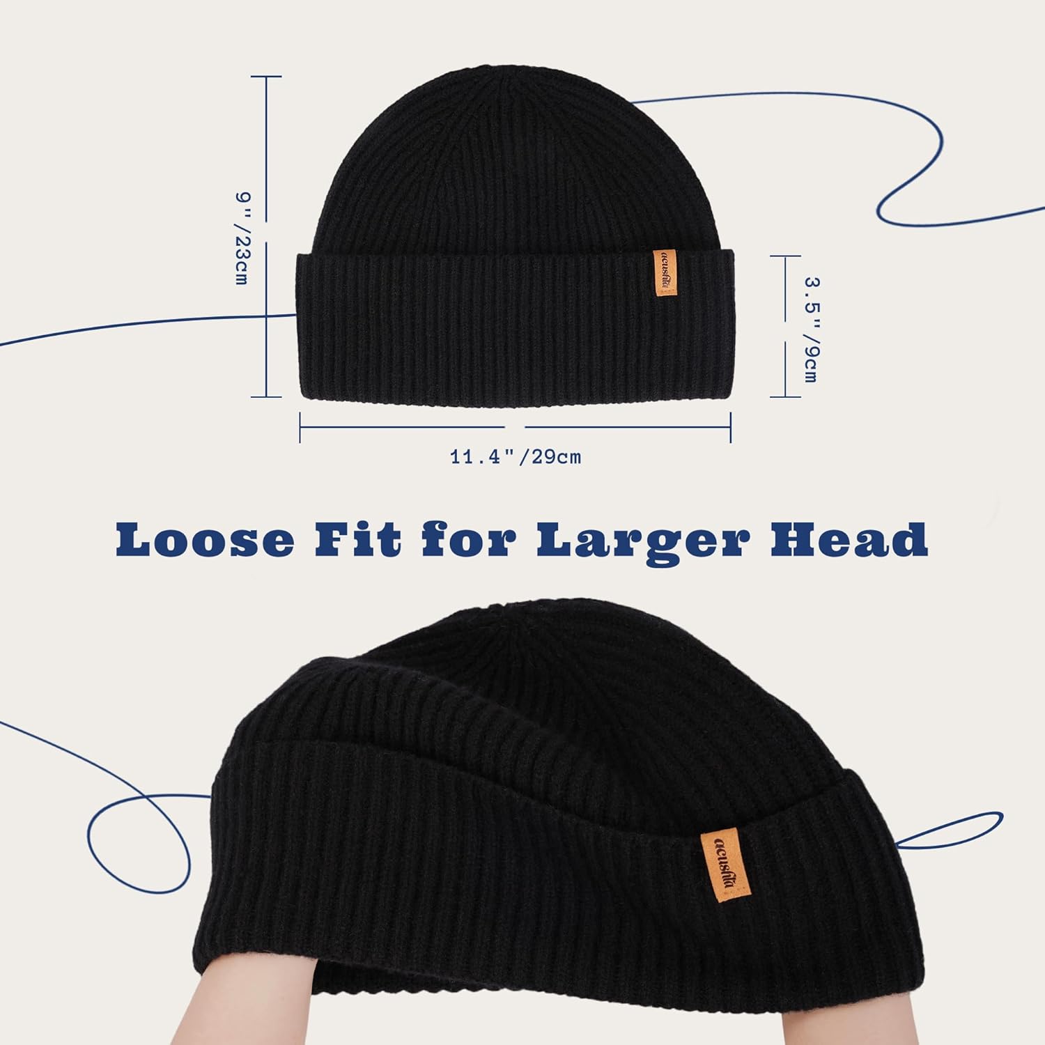 ACUSHLA 100% Merino Wool Cuff Beanie for Men & Women Knitted Winter Hat Unisex Watch Cap Skullie for Cold Weather - Image 4