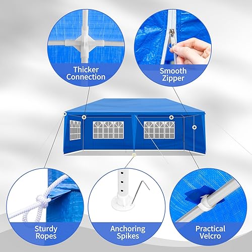 Miniatura 3 de Outvita Tienda de campaña para fiestas al aire libre, toldo para patio, carpa con paredes laterales extraíbles, tienda de campaña instantánea para