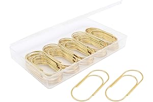 Bulk Jumbo Gold Paper Clips - 2" - 50pk - Non-Skid and Smooth
