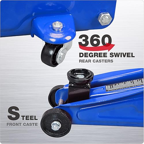 Miniatura 5 de Gato hidráulico de piso 1.5 toneladas 3,300 libras elevador de coche portátil carretilla Jack 360 grados para automóviles sedanes automotrices