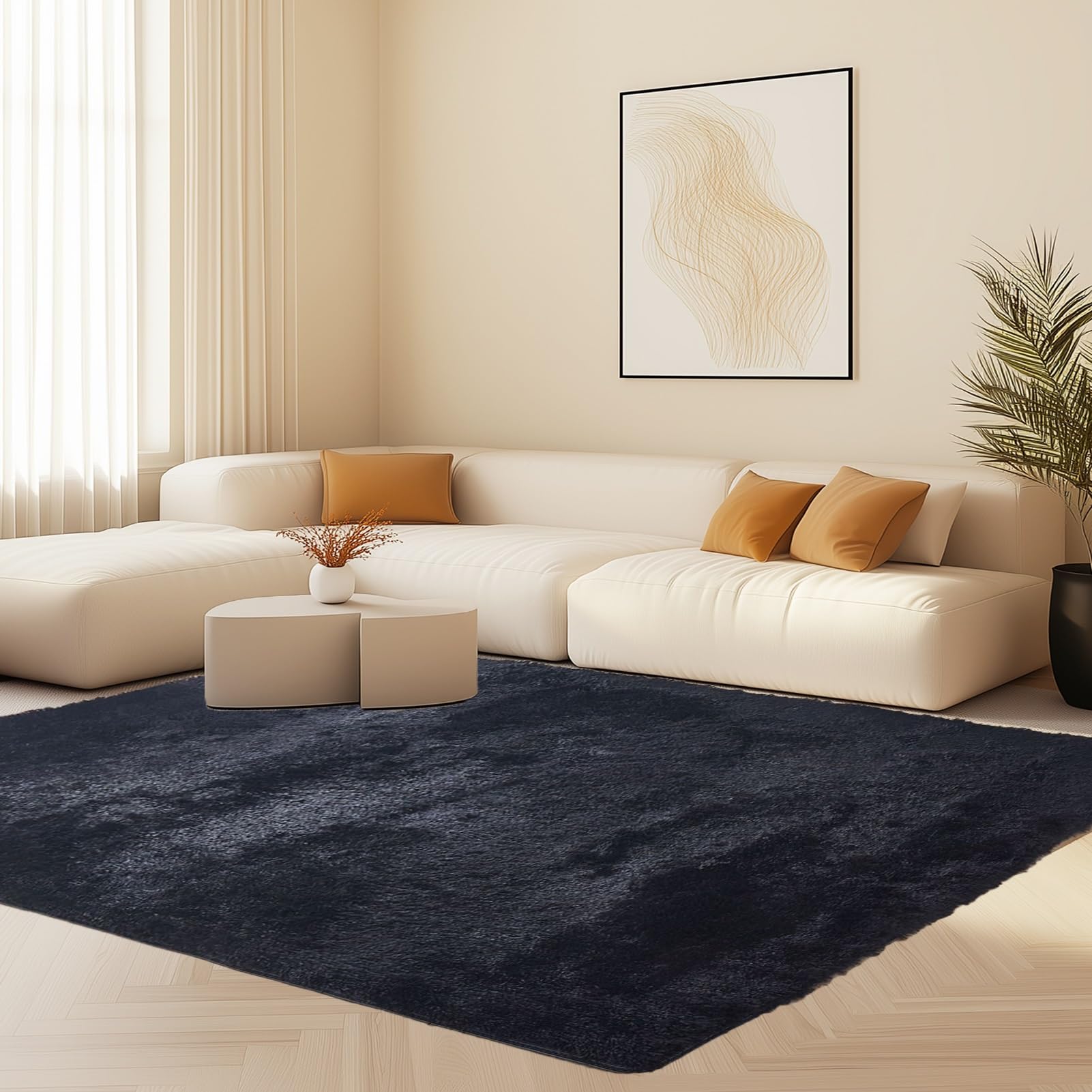 Shaggy Dywan 40 x 220 cm Zmywalny Nowoczesne Dywany Do Wnętrz Łatwy W Utrzymaniu Do Sypialni, Salonu, Pokoju Dziecięcego, Czarny