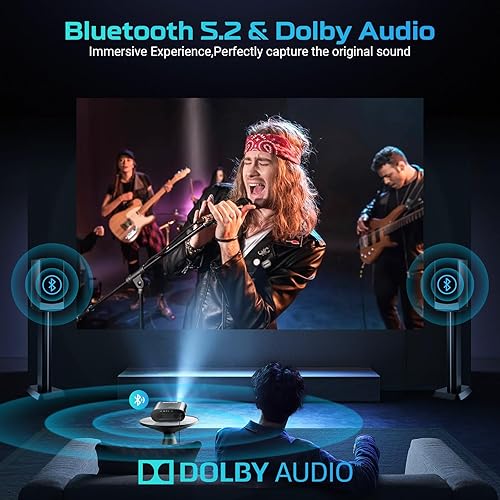 Miniatura 9 de Mini proyector, proyector de video GooDee HD de 1920 x 1080P, proyector de cine al aire libre DLP proyector de cine en casa con trípode y bolsa,