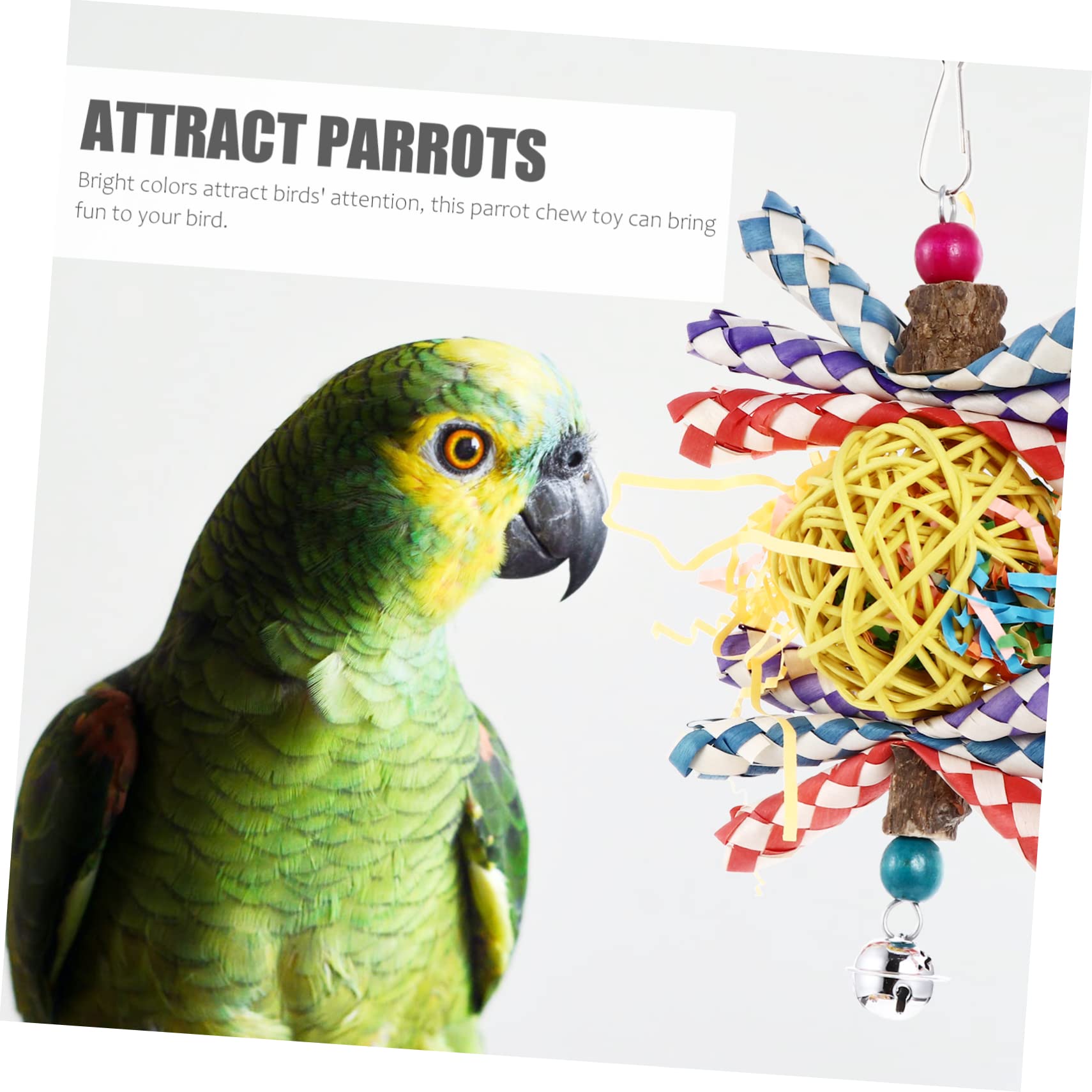 POPETPOP Ensemble De 3 Jouets À Mâcher pour Perroquets Perruches Grises du Gabon Petits Et Moyens Perroquets Jouets À Mâcher pour Oiseaux Robustes Et Colorés