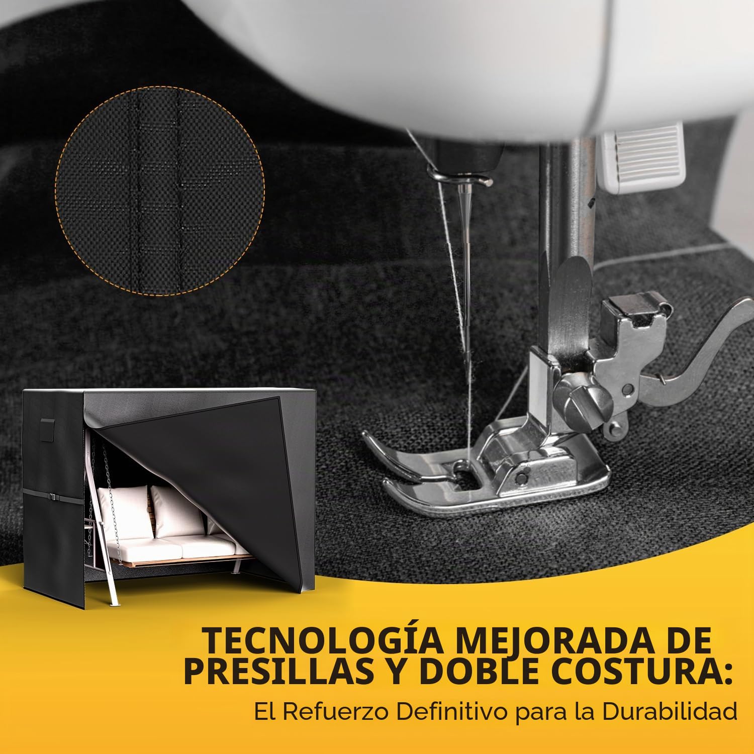 Fundas para columpio de jardín de 3 plazas, impermeables, de tela Oxford 600D, para exteriores, resistente al viento, anti-UV, para patio, jardín, hamaca con cremalleras impermeables (negro