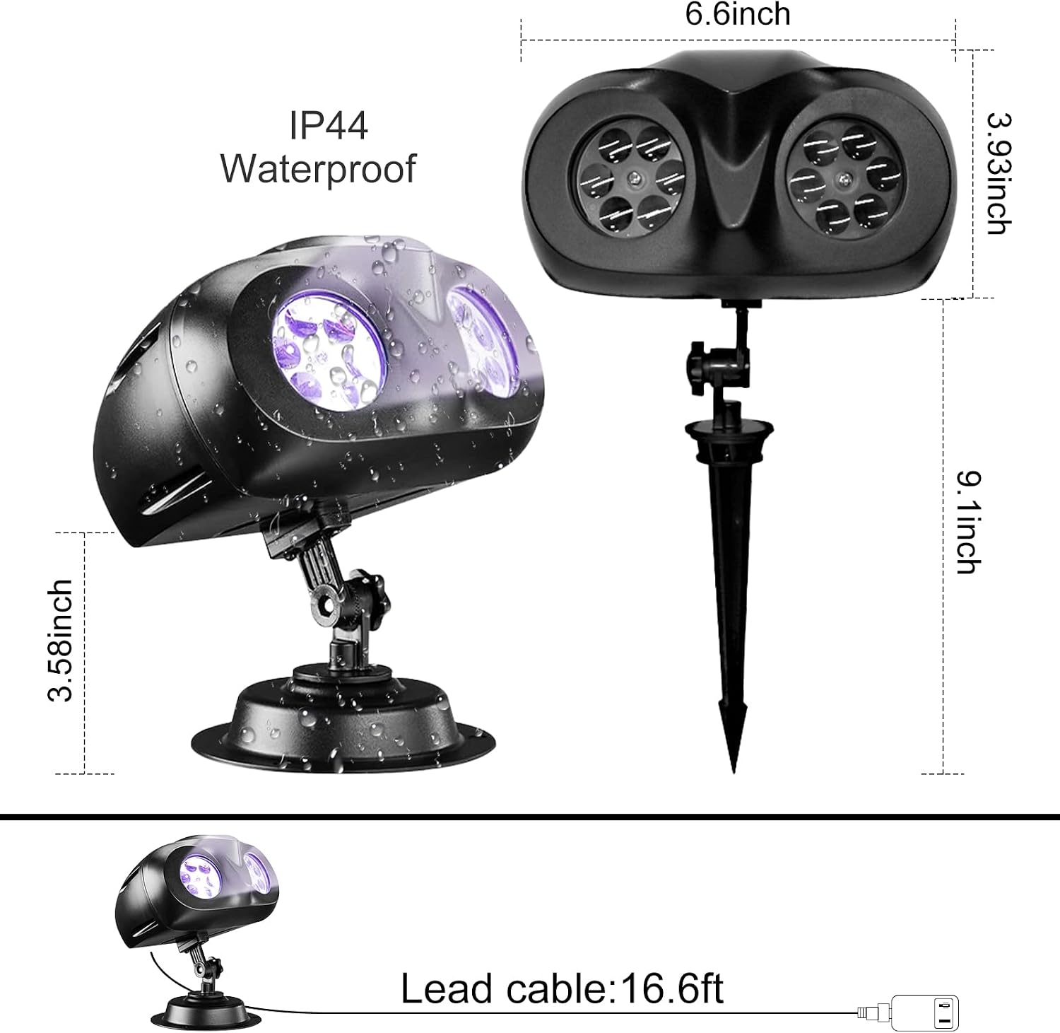 Christmas Projector Lights Outdoor, Snowflake Projector Lights Outdoor with Remote Control, Christmas Snowflake Projection Light Outside for Yard Porch Decorations