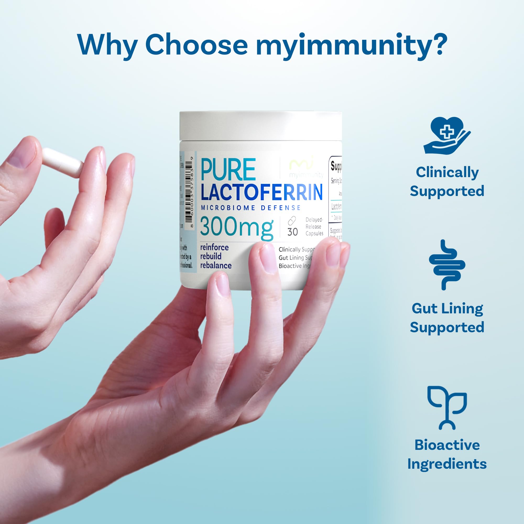 Pure Lactoferrin 300mg, Delayed Release, 30 Count — Amazon image 4