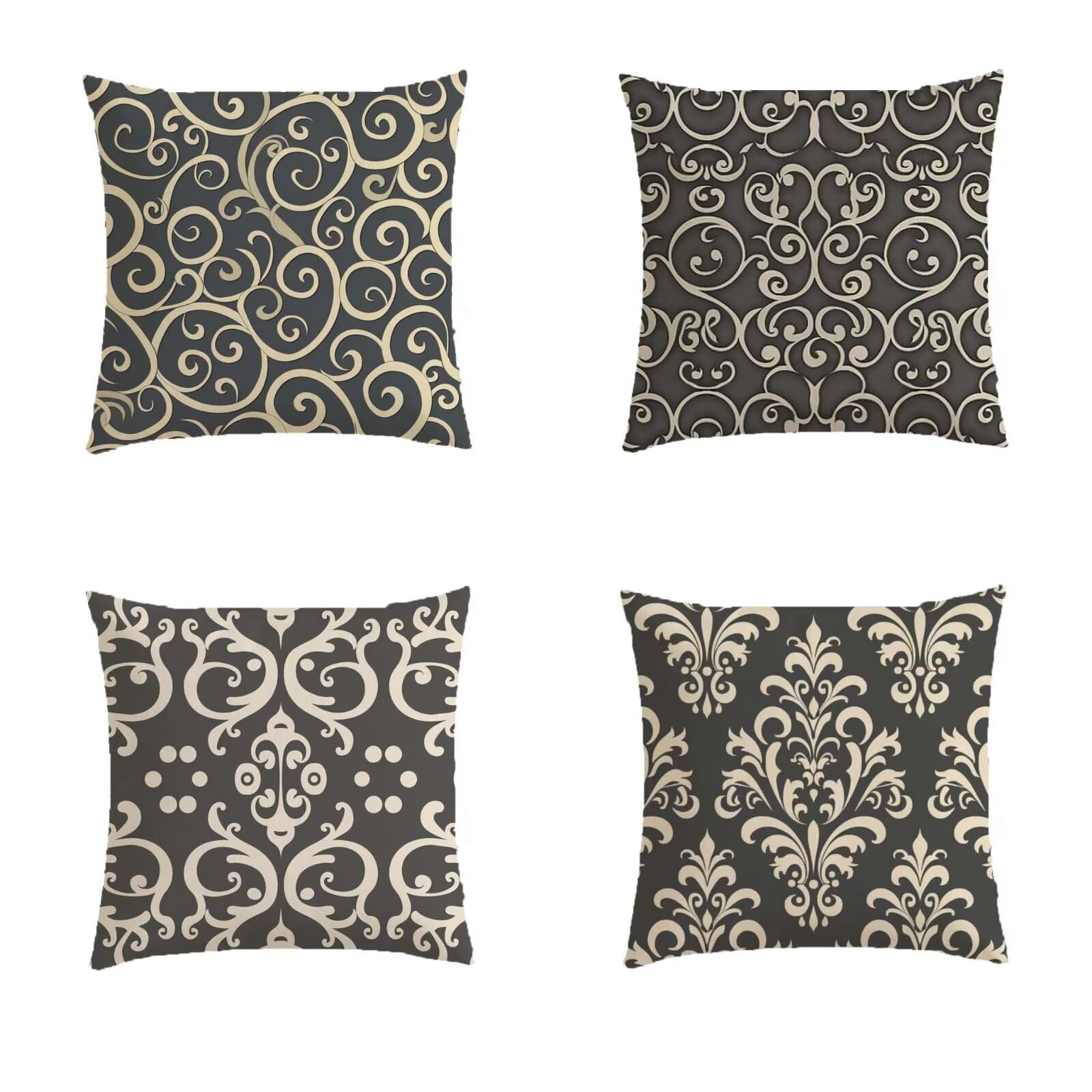 Housse de coussin 80x80cm taie oreiller bohemia grand format carré pour assise de terrasse S247