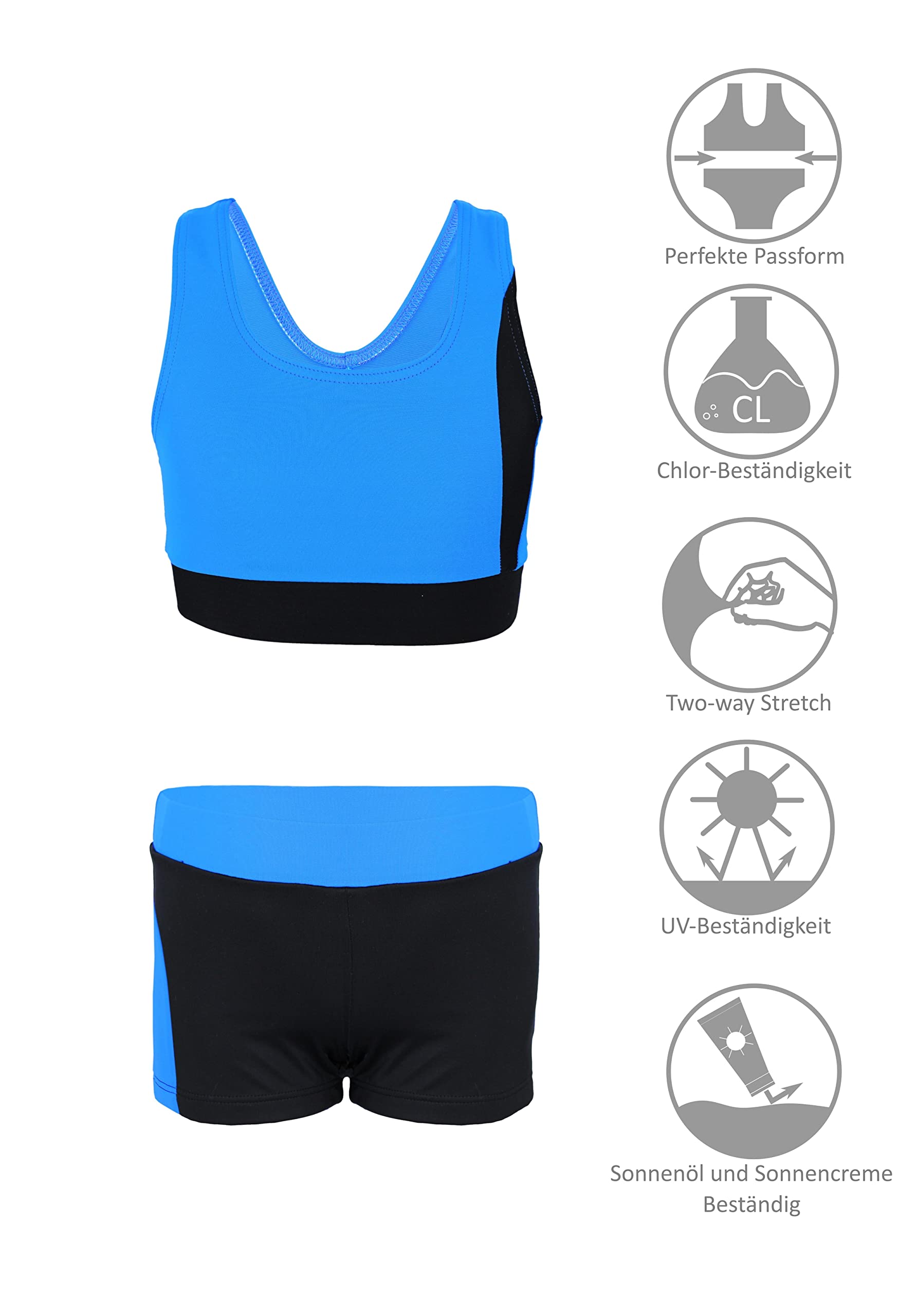 Aquarti Bañador Niña – Bañador Natación Niña Dos Piezas con Espalda Nadadora y Short