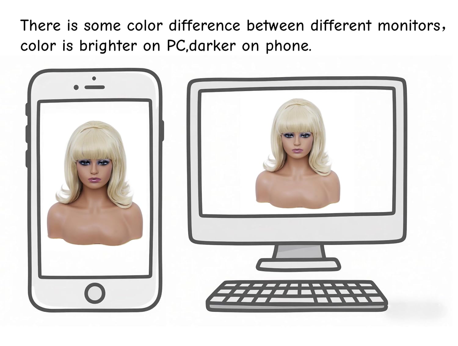 Rugelyss Short Blonde Wig with Bang Retro Bouffant Beehive Wigs fits 80s Costume or Halloween Party - Image 8