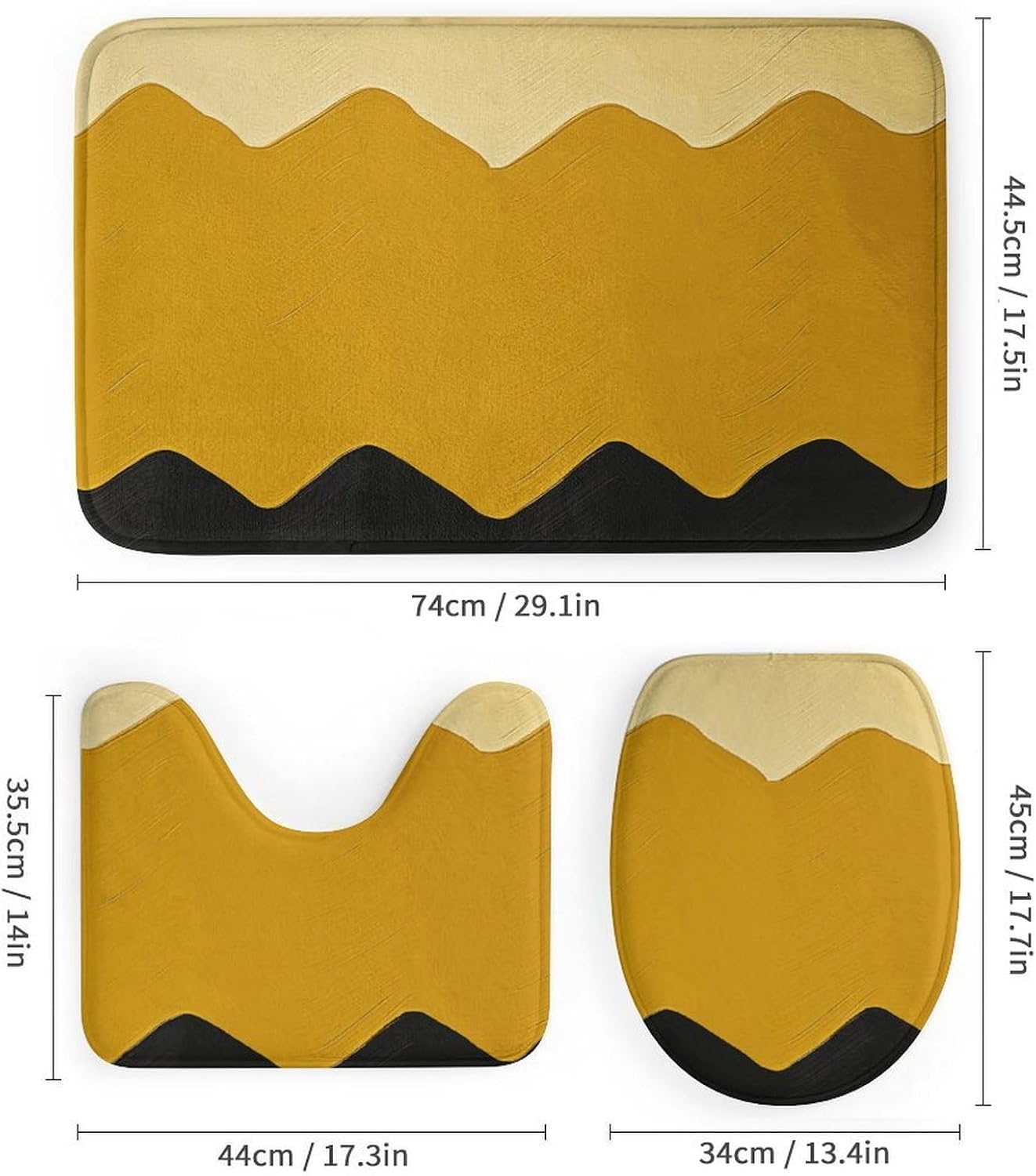 Four Piece Bathroom Set with Toilet Lid Cover and Non-Slip Rugs Minimalist Shower Curtain for Bathroom Set