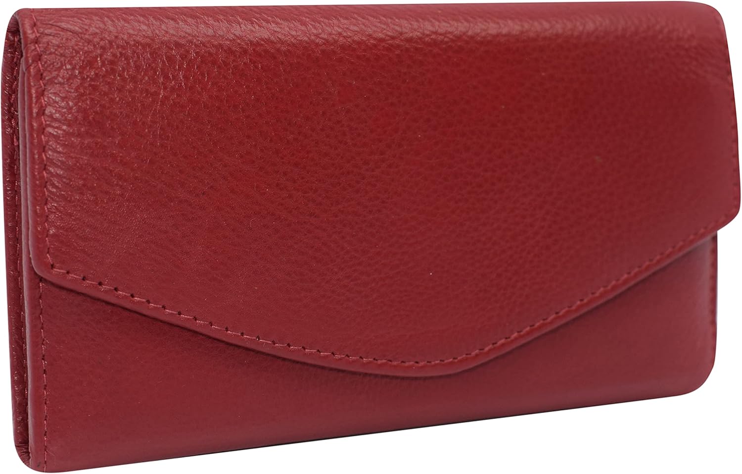 MARSHAL RFID Genuine Leather Women's Slim Flap Wallet Clutch Organizer (Vintage Brown)