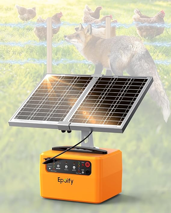 30-Mile Solar Electric Fence Charger for Livestock Safety