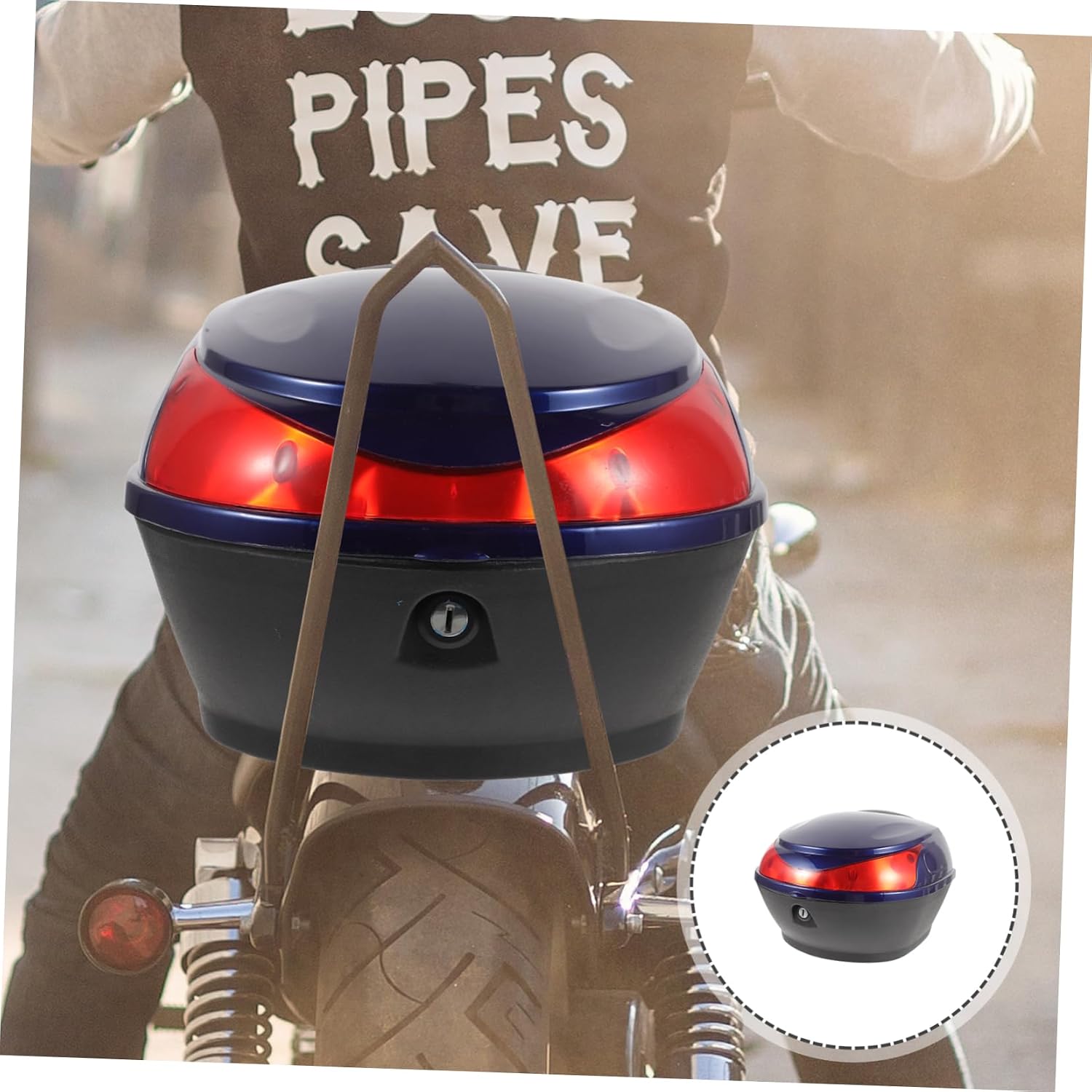 PRETYZOOM Scooter Trunk Tail Box Fits Electric Car Motorbike Material Secure Lock Easy to up