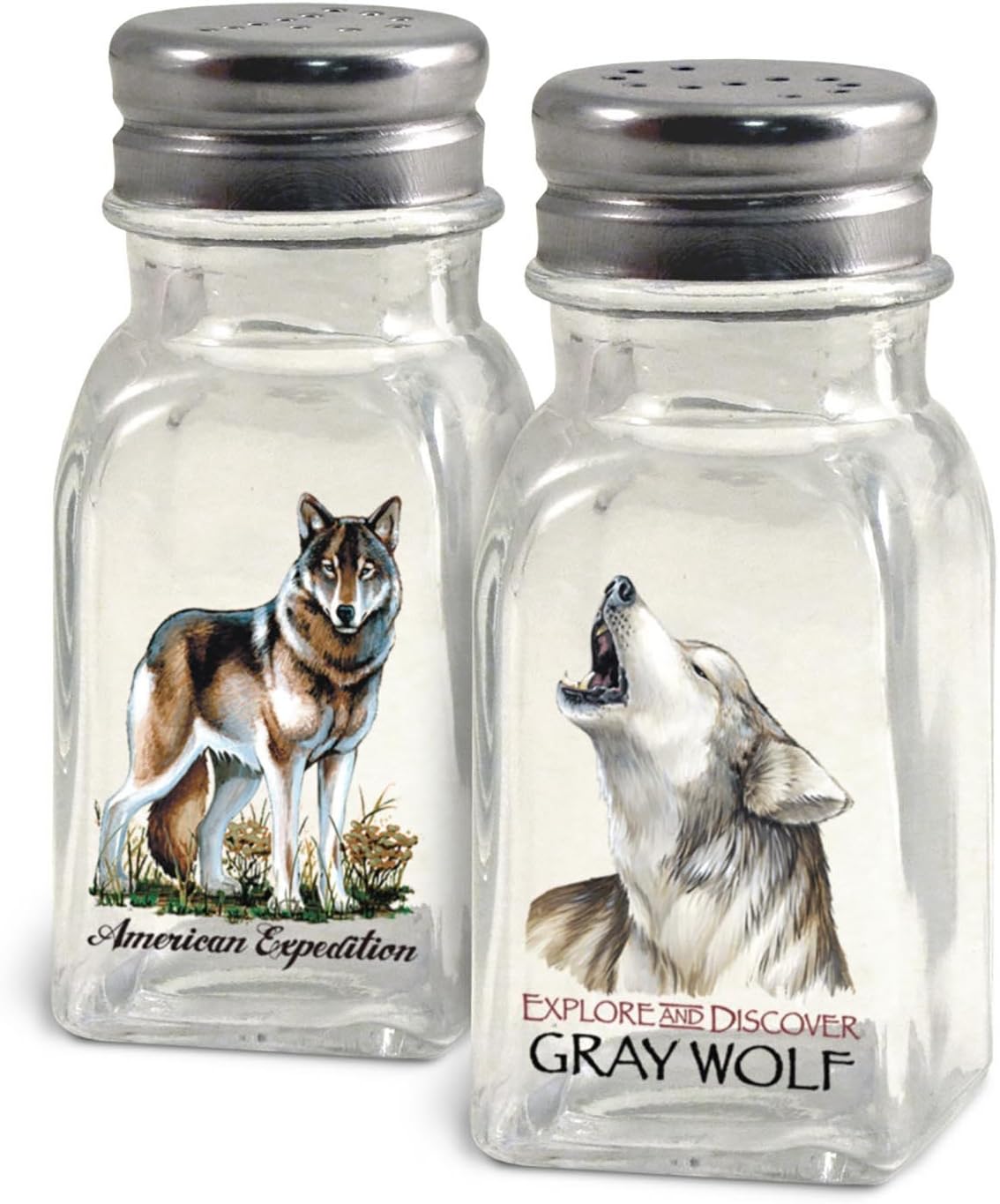 American Expedition Gray Wolf Salt and Pepper Shakers