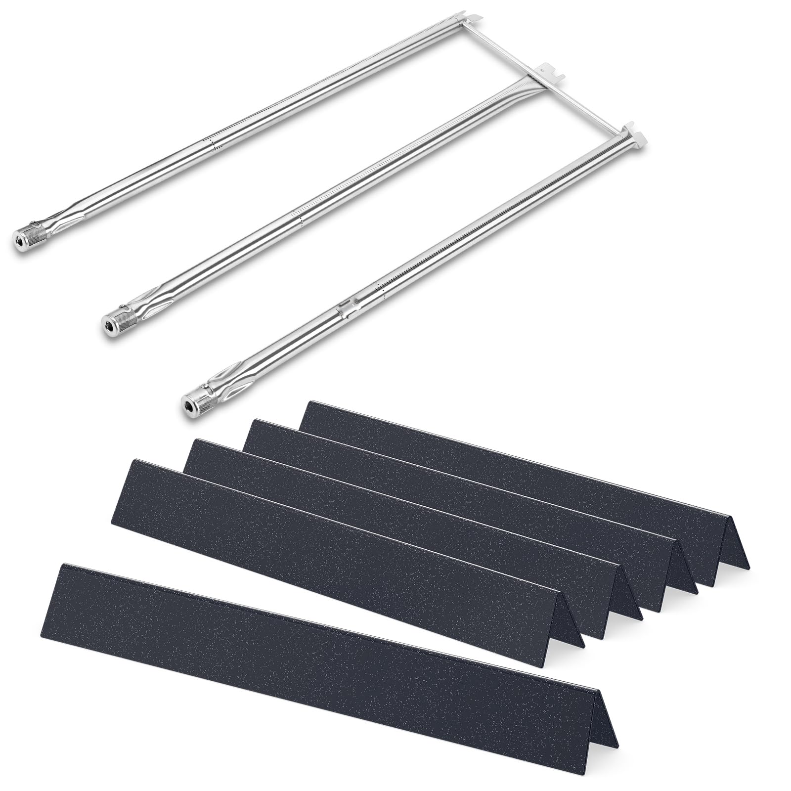 QuliMetal Barras Aromatizantes de 24.5 Pulgadas y Quemador de Parrilla SUS304 de 34.5 Pulgadas para Weber Genesis 300, E310 E320 S310 S320 EP/CEP 310 y 320 Reemplaza a Weber 7540 67722 67820