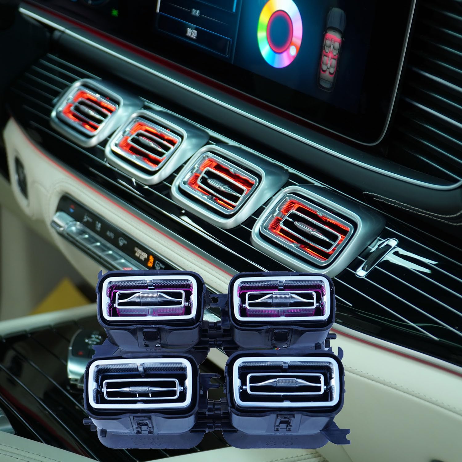Amazon.com: 4pcs Set Air Vent LED Ambient Light Kit 64 Colors