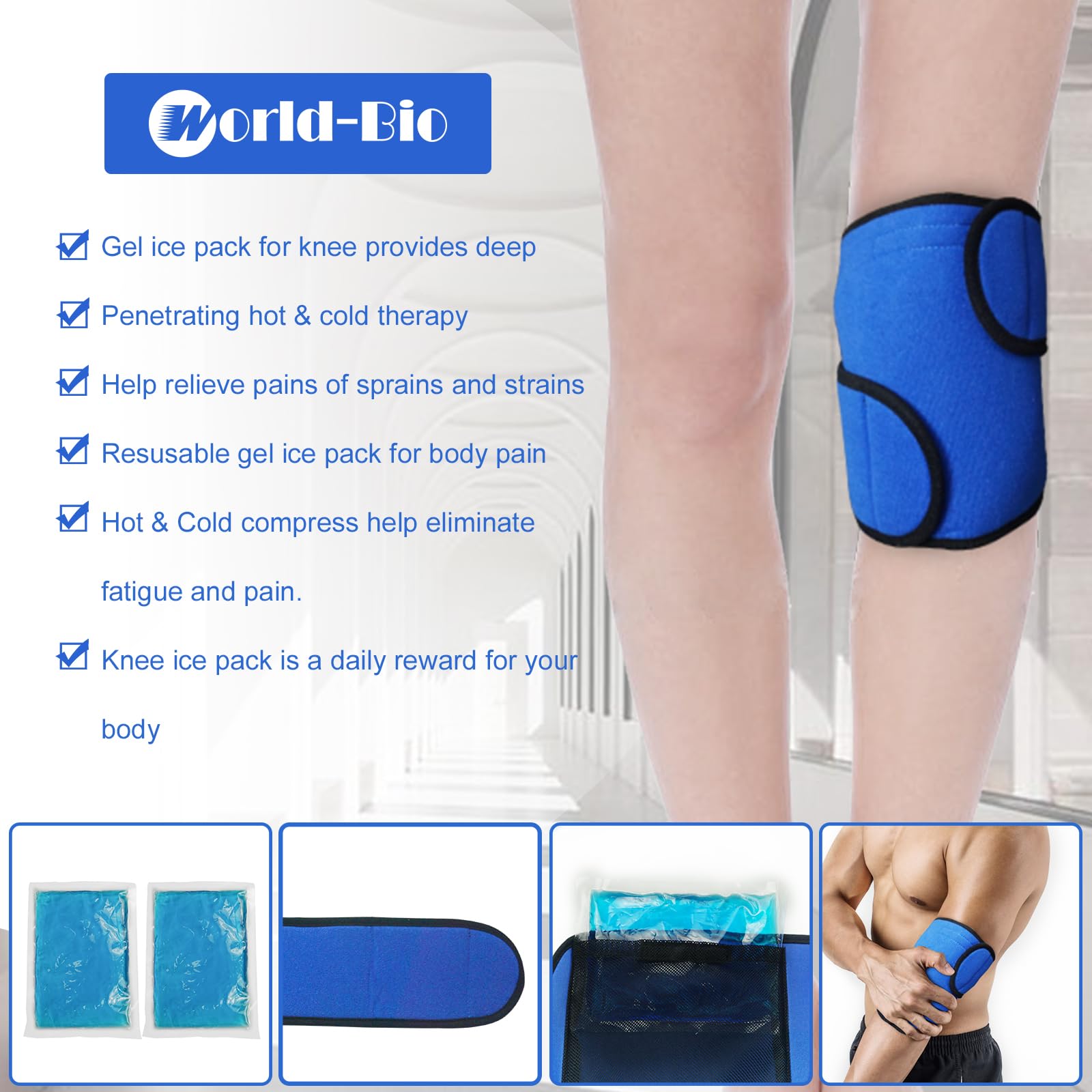 Ghiaccio Gel Riutilizzabile,Cuscinetti Terapia Caldo/Freddo,Ghiaccio Gel Riutilizzabile Caldo Freddo,Impacco di Gel di Ghiaccio Riutilizzabile per Impacchi Al Ginocchio,Terapie Caldo/Freddo,8 "x 5,5"