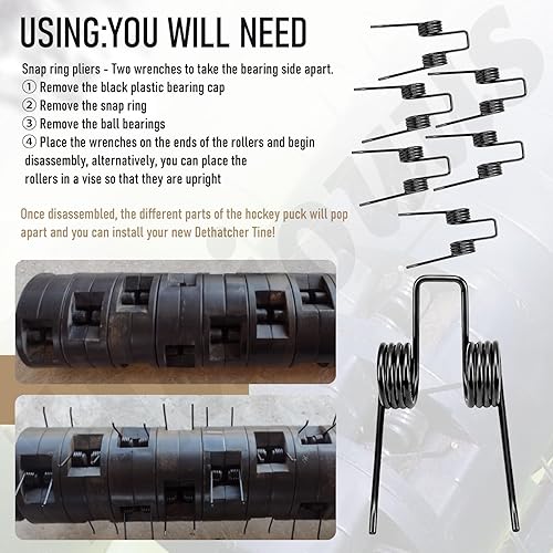 Miniatura 3 de Paquete de 27 dientes Dethatcher compatibles con S-un Joe AJ801E de 13 pulgadas, 12 amperios eléctrico para césped
