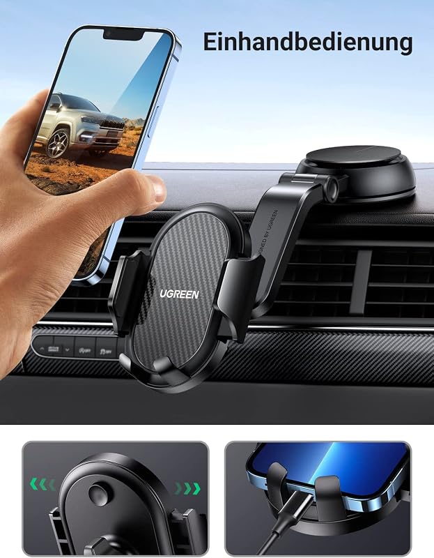 UGREEN Autós Telefontartó Tapadókorongos 360° Forgatható Univerzális Műszerfalra - iPhone 15 Pro Max, Samsung Galaxy, Huawei Készülékekhez