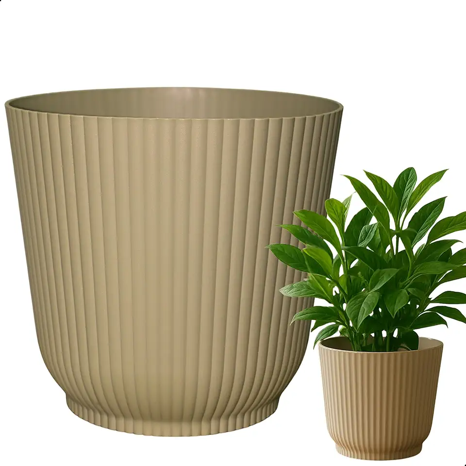 Cachepot Talin Cinza 2,5L 16cm x 15cm de Polipropileno Duro e Resistente, Compativel com Sistema Autoirrigável - Vaso Decorativo Elegante para Plantas - Top Garden