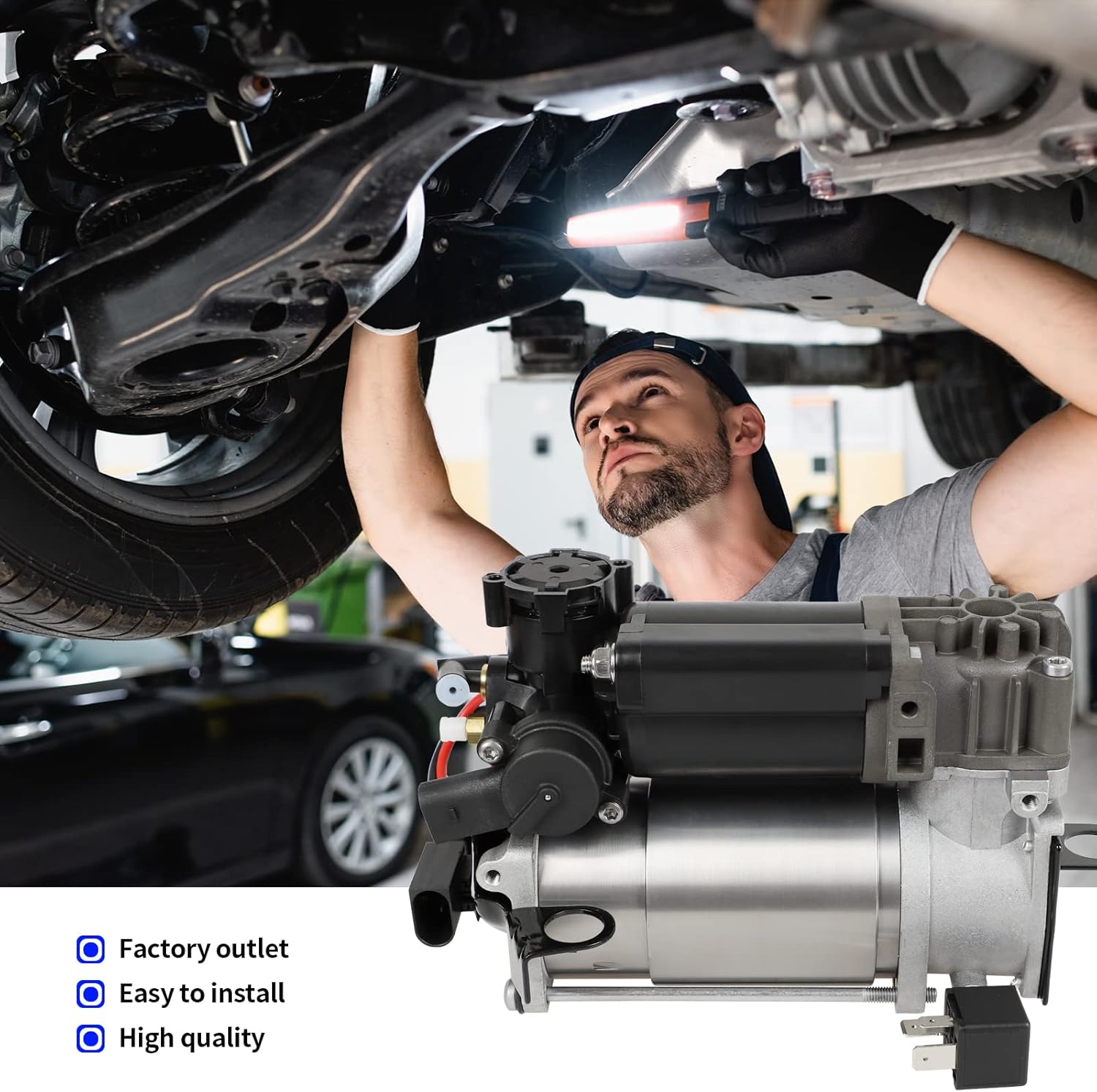 Air Suspension Compressor Pump Replacement for W220,W211,W219,2113200304 Mercedes CLS550, CLS63 AMG, E320, E350, E500, E55 AMG, E550, E63 AMG, S430, S500, S600,2203200104