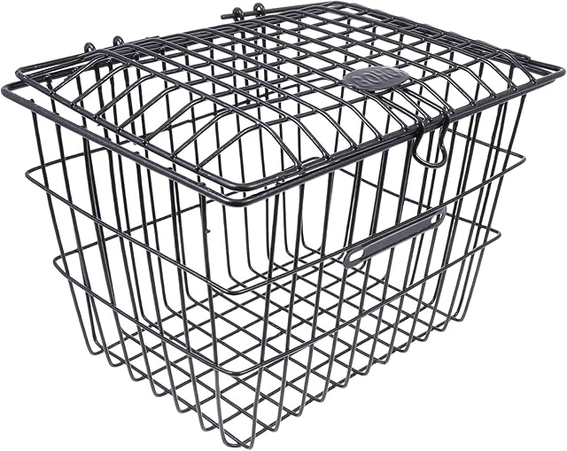 ifundom Rear Bike Basket Metal Wire Bicycle Cargo Rack Mount Bicycle Storage Basket For Back Under Seat Black