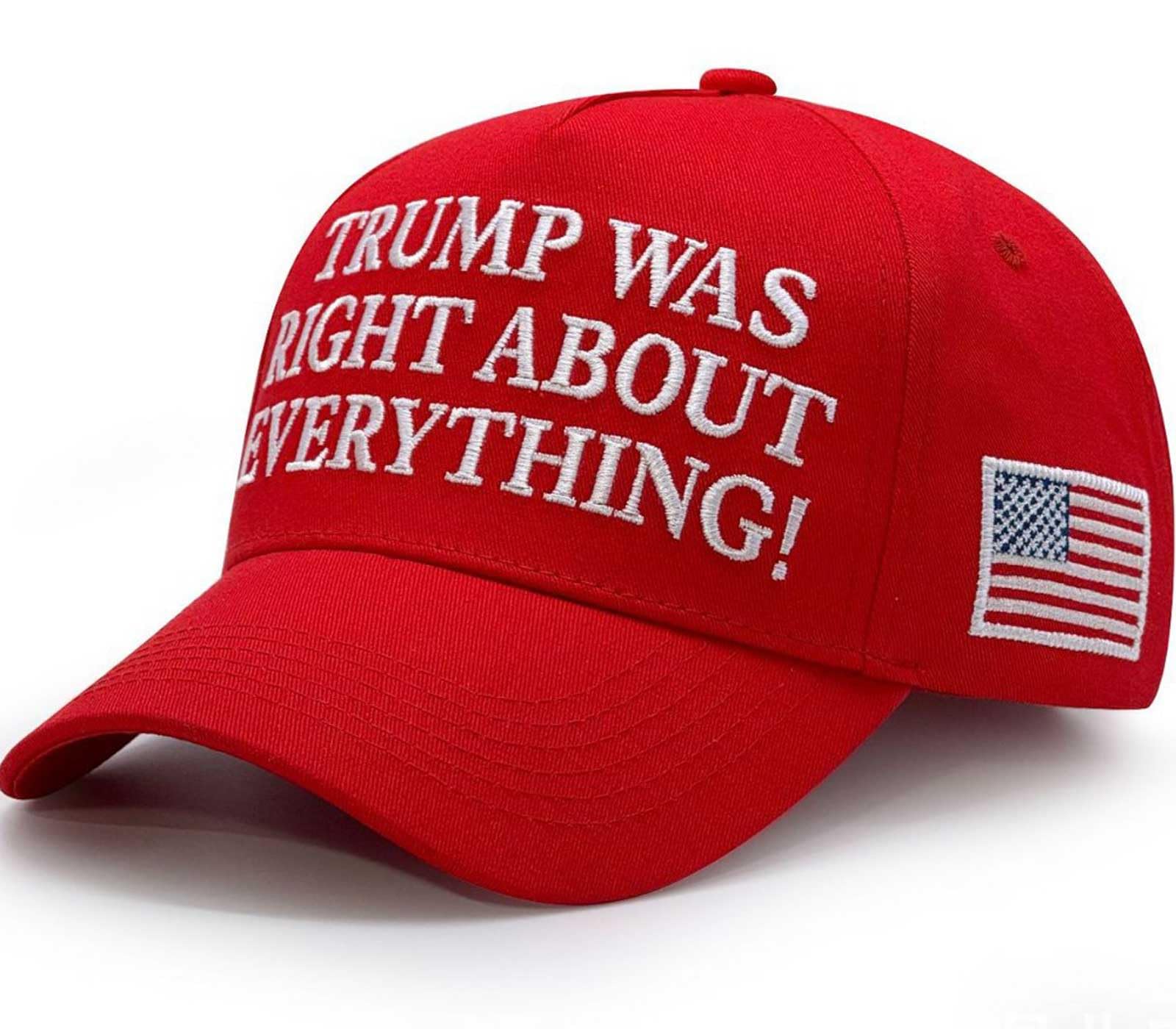 Baseball Hat Compatible with Trump Hats Trump was Right About Everything Hat Flag, Red Color