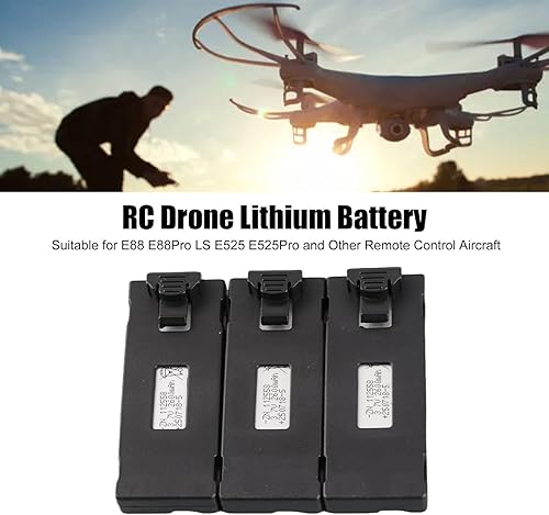 Miniatura 4 de Batería de litio de avión RC Drone Batería de litio, cortocircuito fácil de transportar, kit de batería de litio RC carga de avión para E88Pro (2600