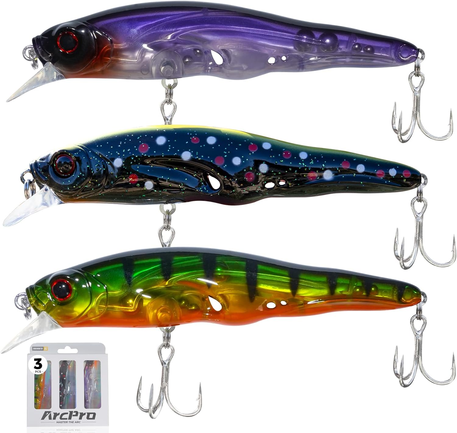 Topwater Fishing Lures -Hard Swimbait,3 8/9in 1/2oz Floating Lure with Hollow Cavity for Scent Attractant, for Bass,Pike,Trout,Freshwater & Saltwater
