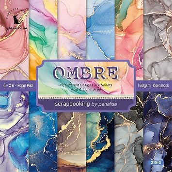 YASMEN Single Sided Scrapbooking Paper Pad Marble Pattern Bronze Scrapbooking Cardstock Paper Pad 6" x 6" Designer Paper Pad Theme Art Kit Bullet Junk Journal Craft Deco Podge Paper 24pcs