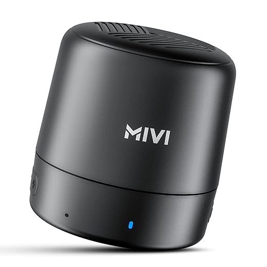 Mivi Play Bluetooth Speaker with 12 Hours Playtime. Wireless Speaker Made in India with Exceptional Sound Quality, Portable and Built in Mic-Black