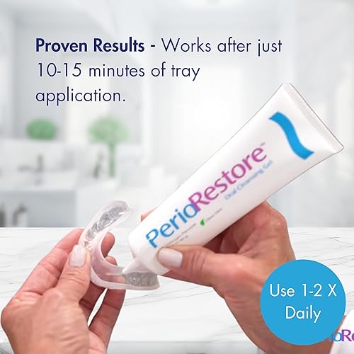 Miniatura 5 de Perio Restore Gel Tubo de 3 onzas Gel de Tratamiento de Limpieza Oral con Peróxido de Hidrógeno al 1,7%. Sabor a Menta
