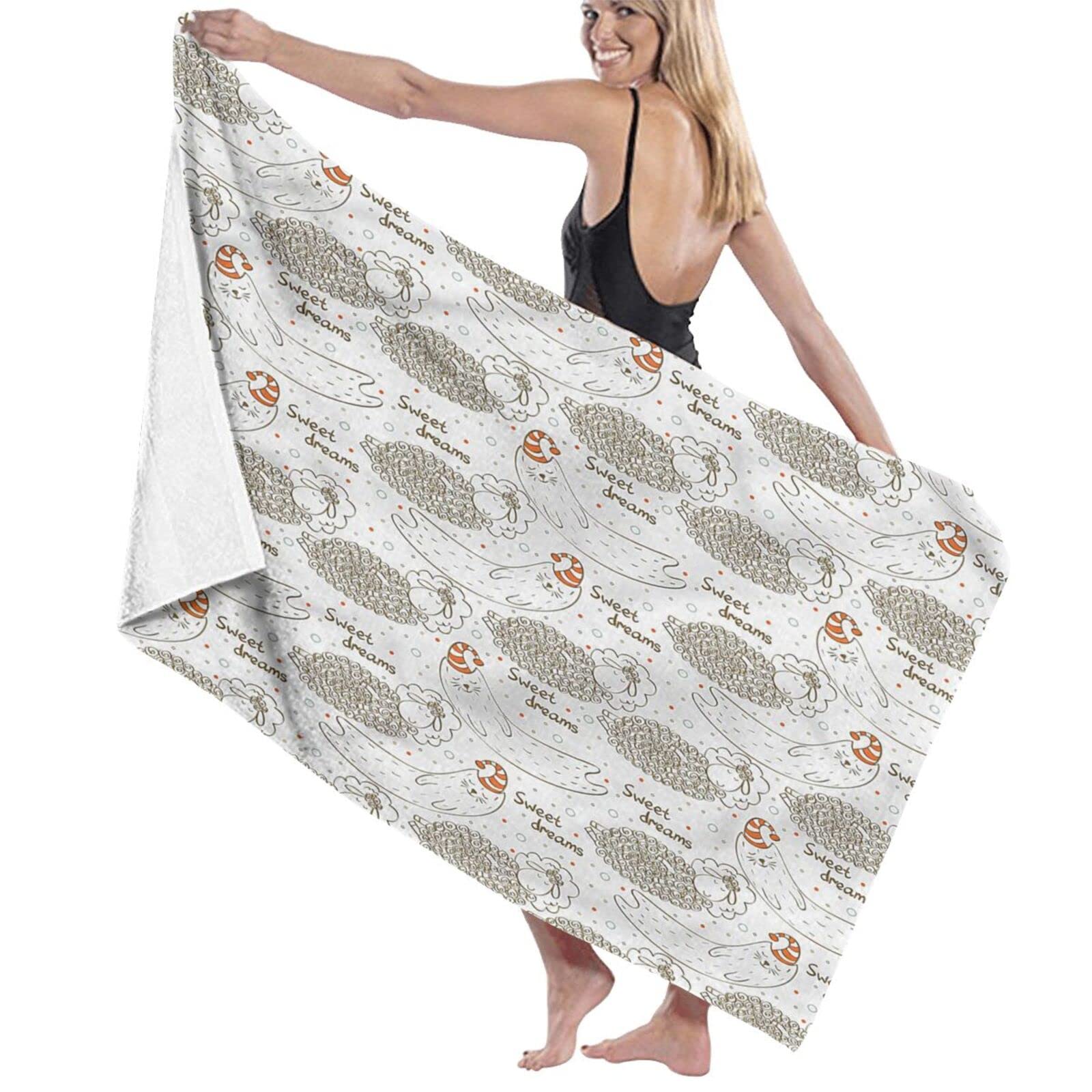 Serviette de plage créatures endormies légère et compacte idéale pour sport et hôtel