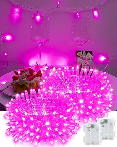 Miniatura 10 de Luces de Navidad para exteriores con temporizador, funcionan con pilas, 16.4 pies, 50 LED, decoraciones de Navidad para pequeño mini árbol de Varios