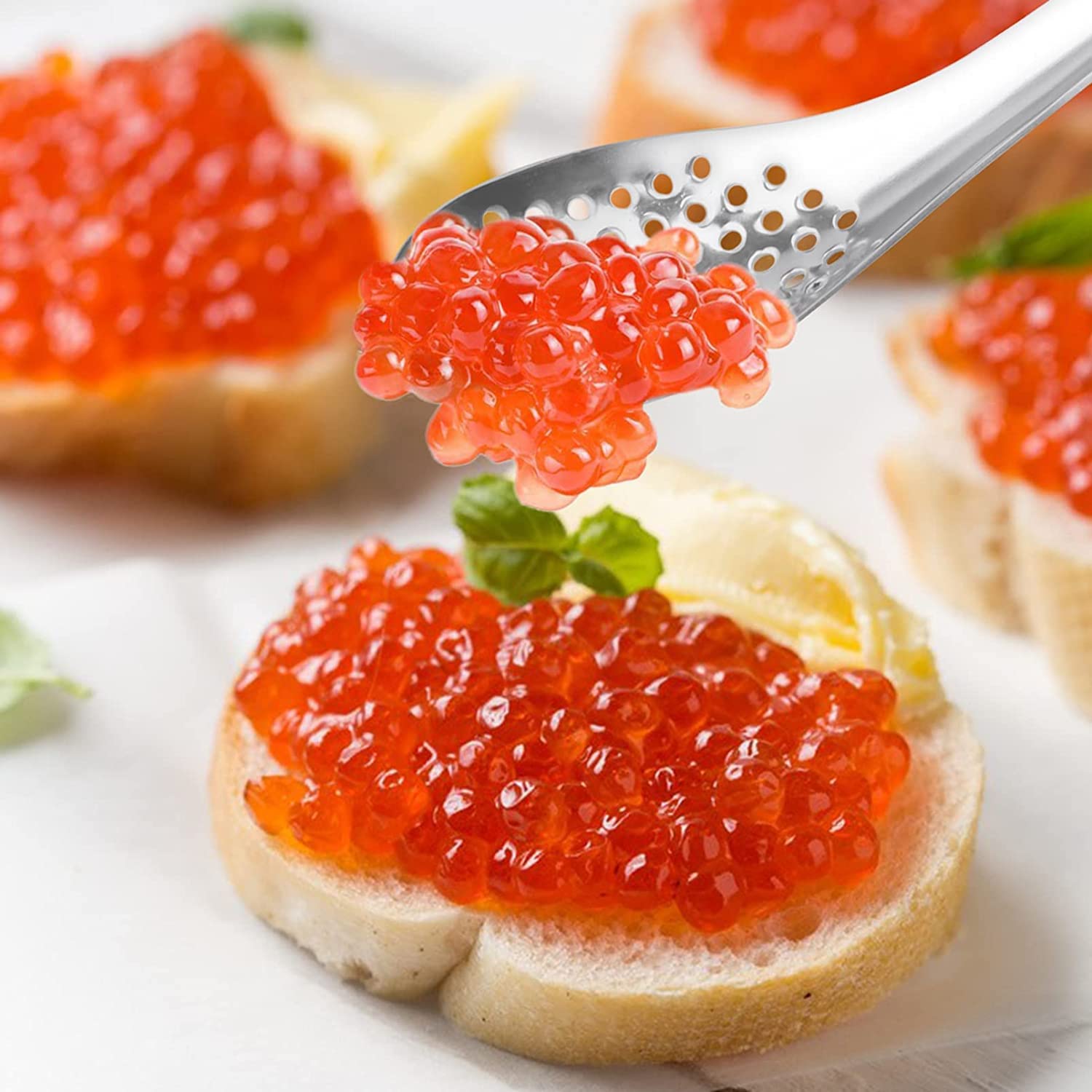 Set De 3 Cuillères à Caviar En Acier Inoxydable - Cuillères à Fente Pour Cuisine Moléculaire Et Service