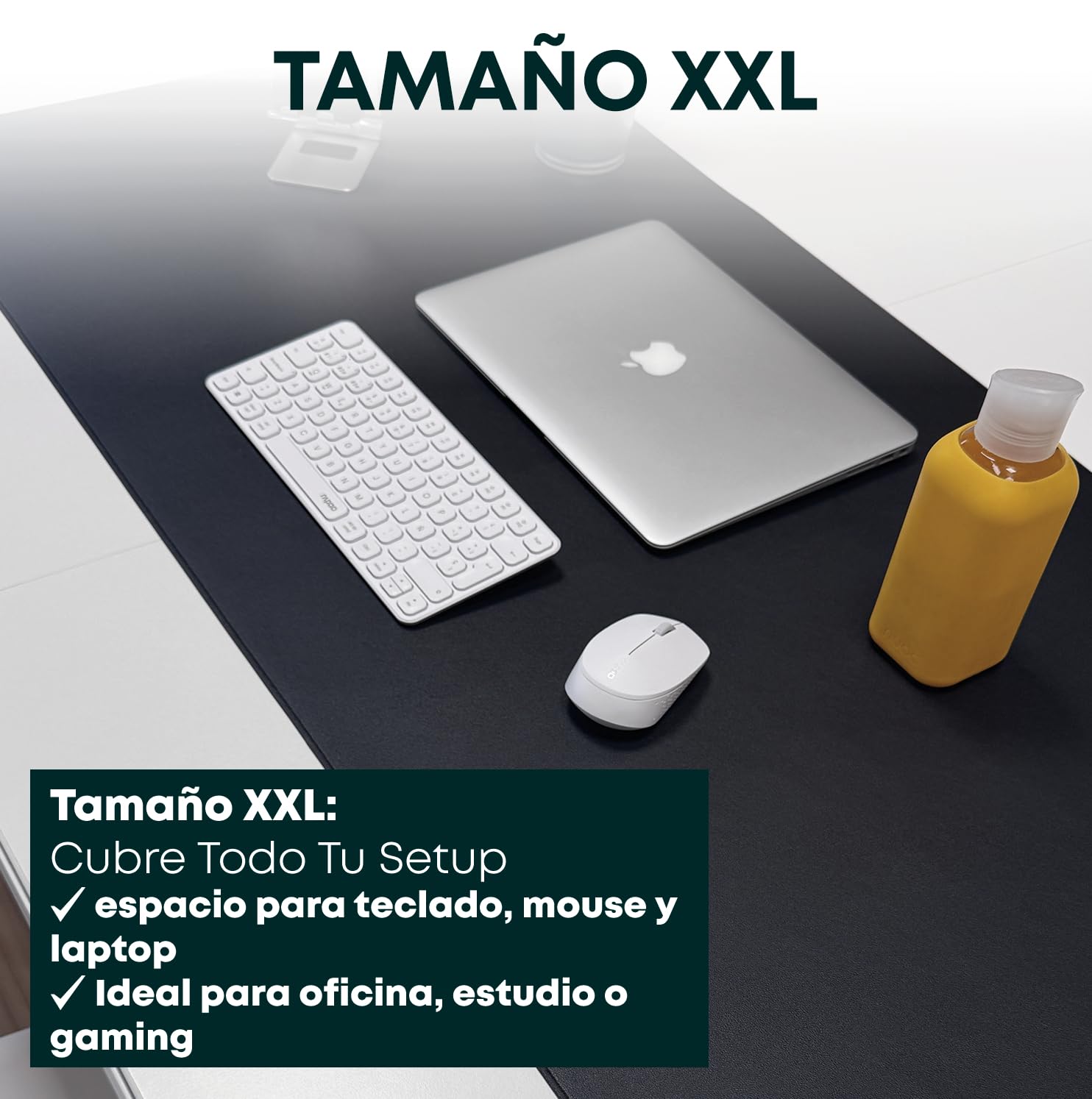 Tappeto Scrivania Grande PU e Sughero Antiscivolo Morbido e Resistente Nero