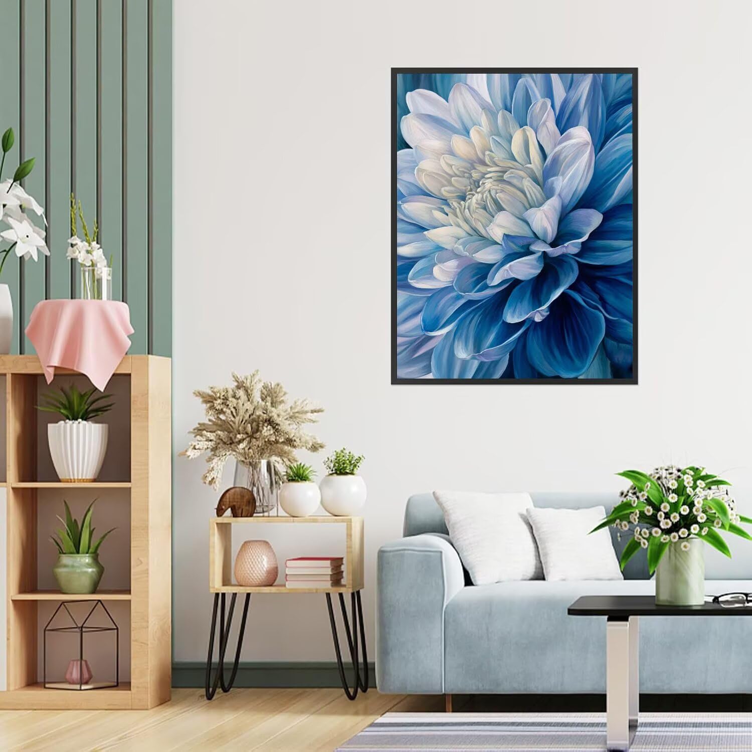 Dipingere con i Numeri Adulti Fiori, Blu viola Dipingere con i Numeri Bambini DIY Kit, Set Premium con Pennelli, Decorazione Casa & Creativo Regalo, Attività di Tempo libero 90x120cm z-173