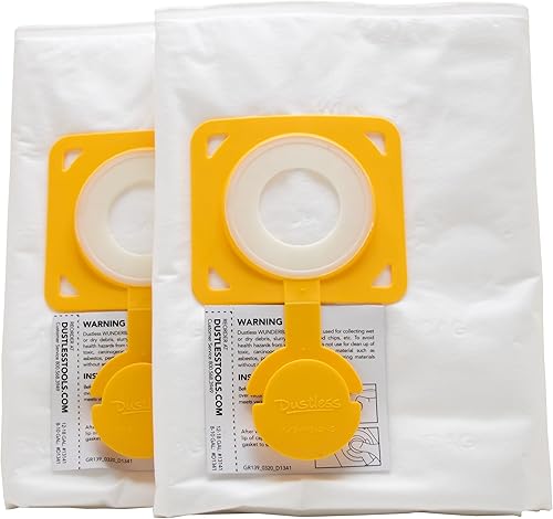 Dustless Technologies Wunderbag- Shop Vac Bolsas universales de prefiltro de alta capacidad para aspiradoras húmedas y secas, paquete de 2 (4-7