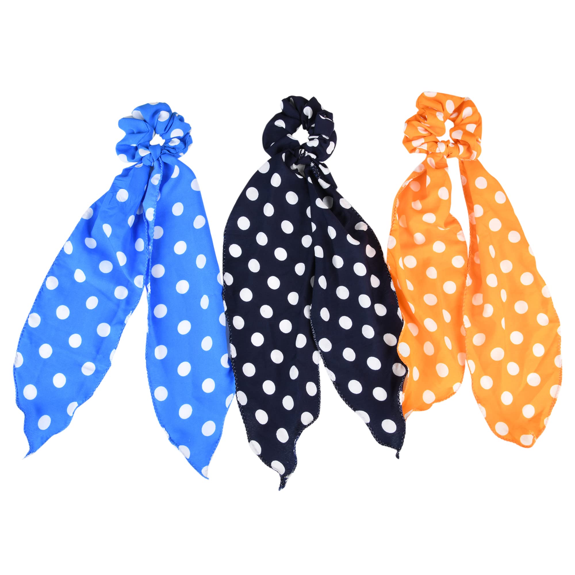 Matkooz Polka Dots Hair Scarf Scrunchies Elastic Hair Ties 2 in 1 Ponytail Holder For Girls and Women, Fashion Accessories For Parties Function & Birthday Gifts, Pack Of 3Pc, Blue & Yellow (B09HKTQHST) Amazon Price History, Amazon Price Tracker