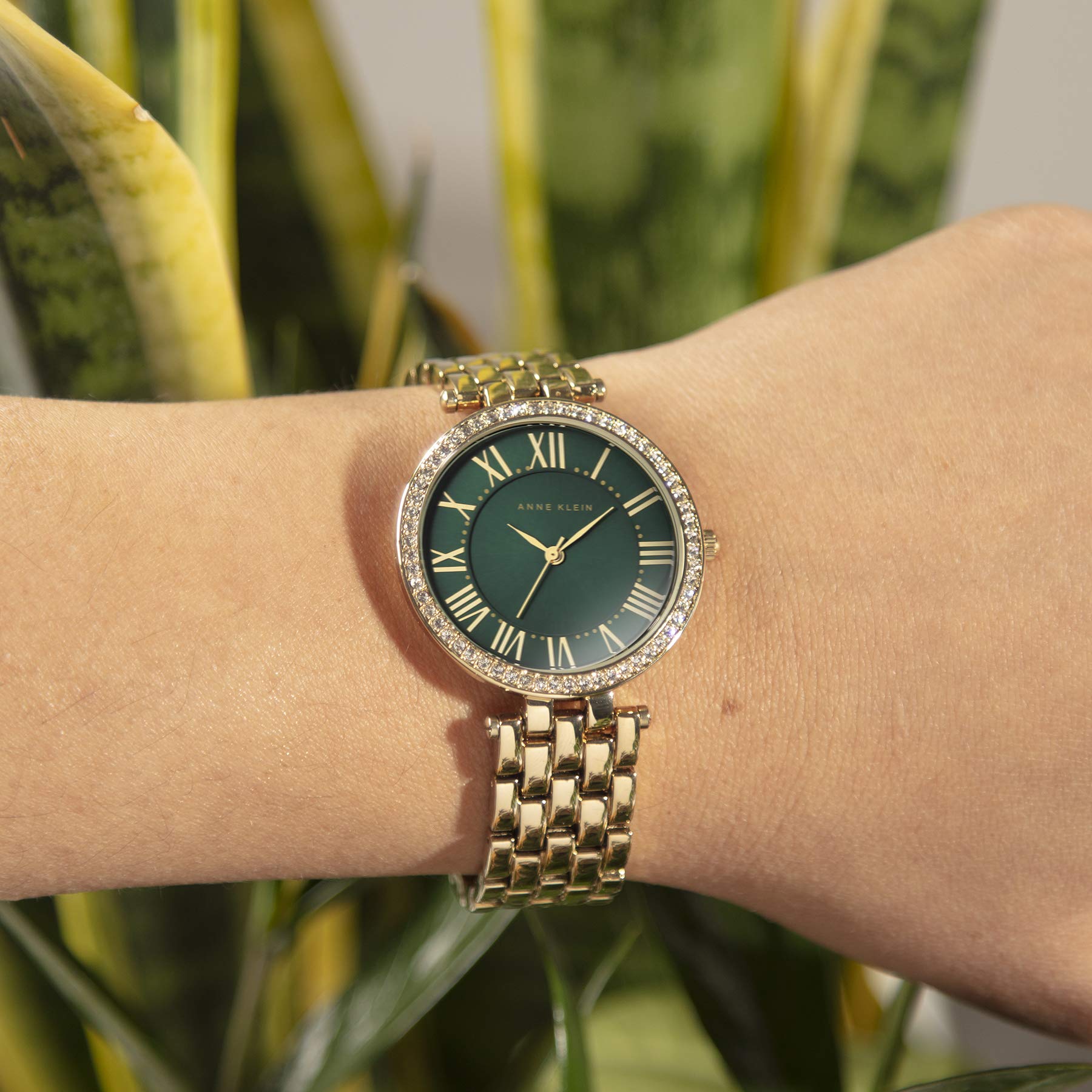 Image secondaire de Anne Klein Montre-Bracelet de qualité supérieure pour Femme avec Cristaux dorés, AK/2230GNGB
