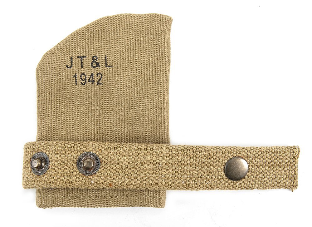 World War Supply M1 Garand, M1 Carbine, 1903 Springfield Canvas Muzzle Cover Khaki Marked JT&L 1942