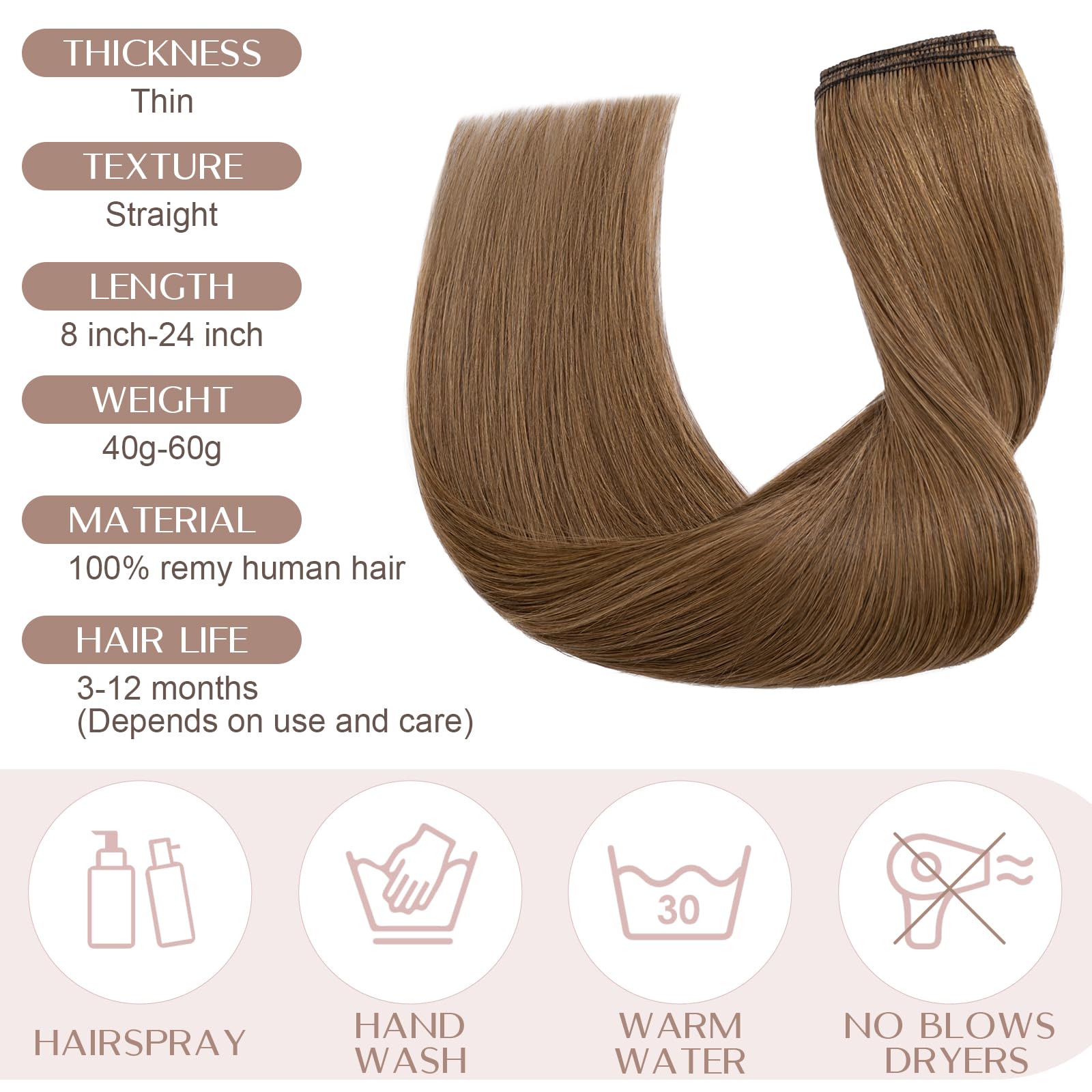 20 inches SEGO One Piece Hair Extensions Clip in Human Hair [#1B Natural Black] Real Remy Hairpieces for Women 3/4 Full Head Straight Invisible (50g) — view 91