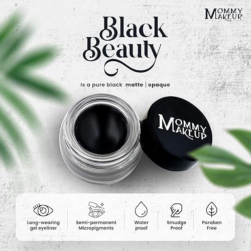 Miniatura 2 de Mommy Makeup Delineador de ojos de gel impermeable con micropigmentos semipermanentes, a prueba de manchas, de larga duración, sin parabenos, color