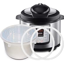 Silicone Sealing Ring Gaskets 2 + Silicone Inner Pot Lid Cover 1 Accessories Compatible with 8 Qt Instant Pot and Other Pressure Cookers